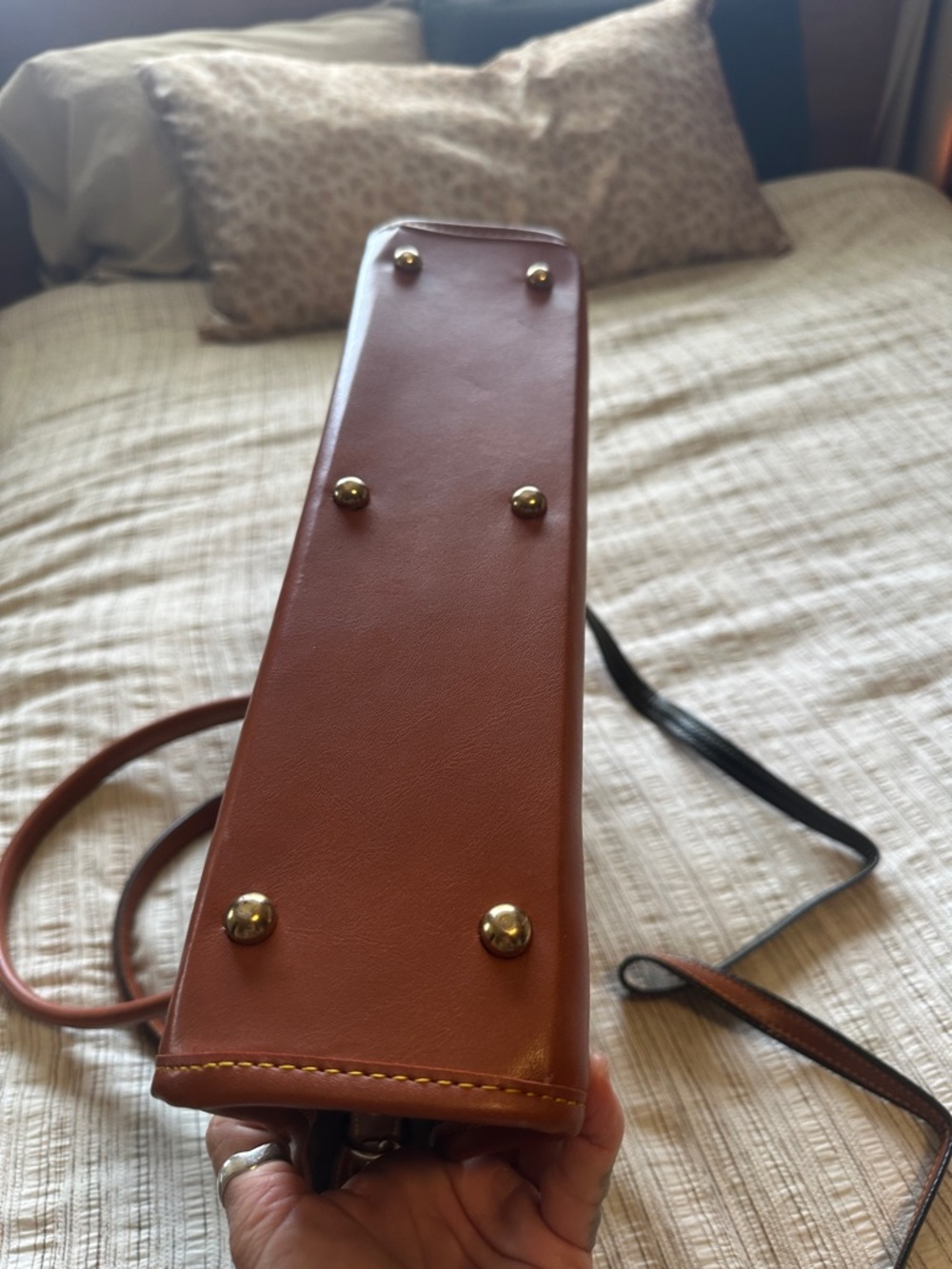 Classic Dooney & Bourke Black & Brown Pebble Leather Satchel - Picture 12 of 12
